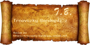 Trnovszky Bendegúz névjegykártya